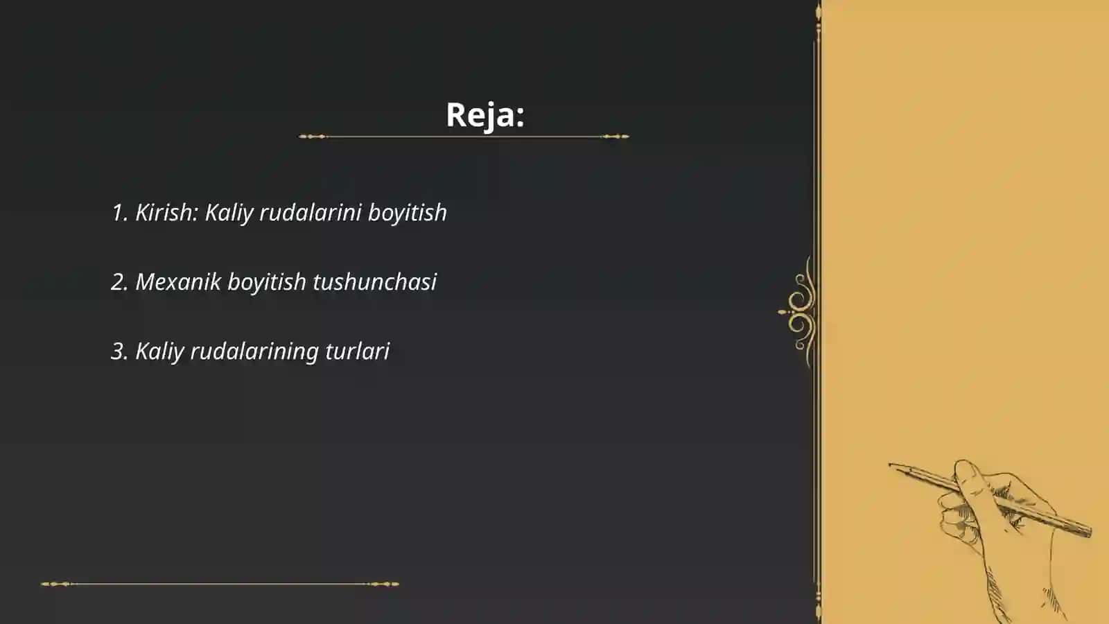 Kaliy rudalarini mexanik boyitish yoʻli bilan kaliy xlorid olish usulining moddiy balansi 2