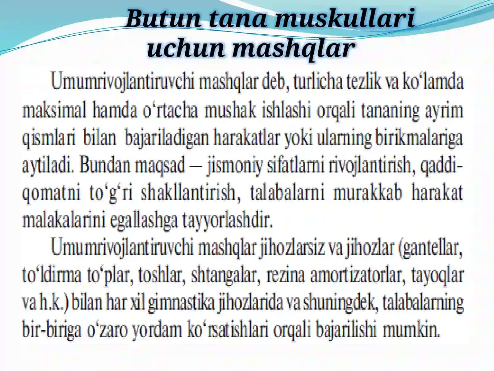 GIMNASTIKA FANIDAN TAYYORLAGAN MUSTAQIL ISHI 2
