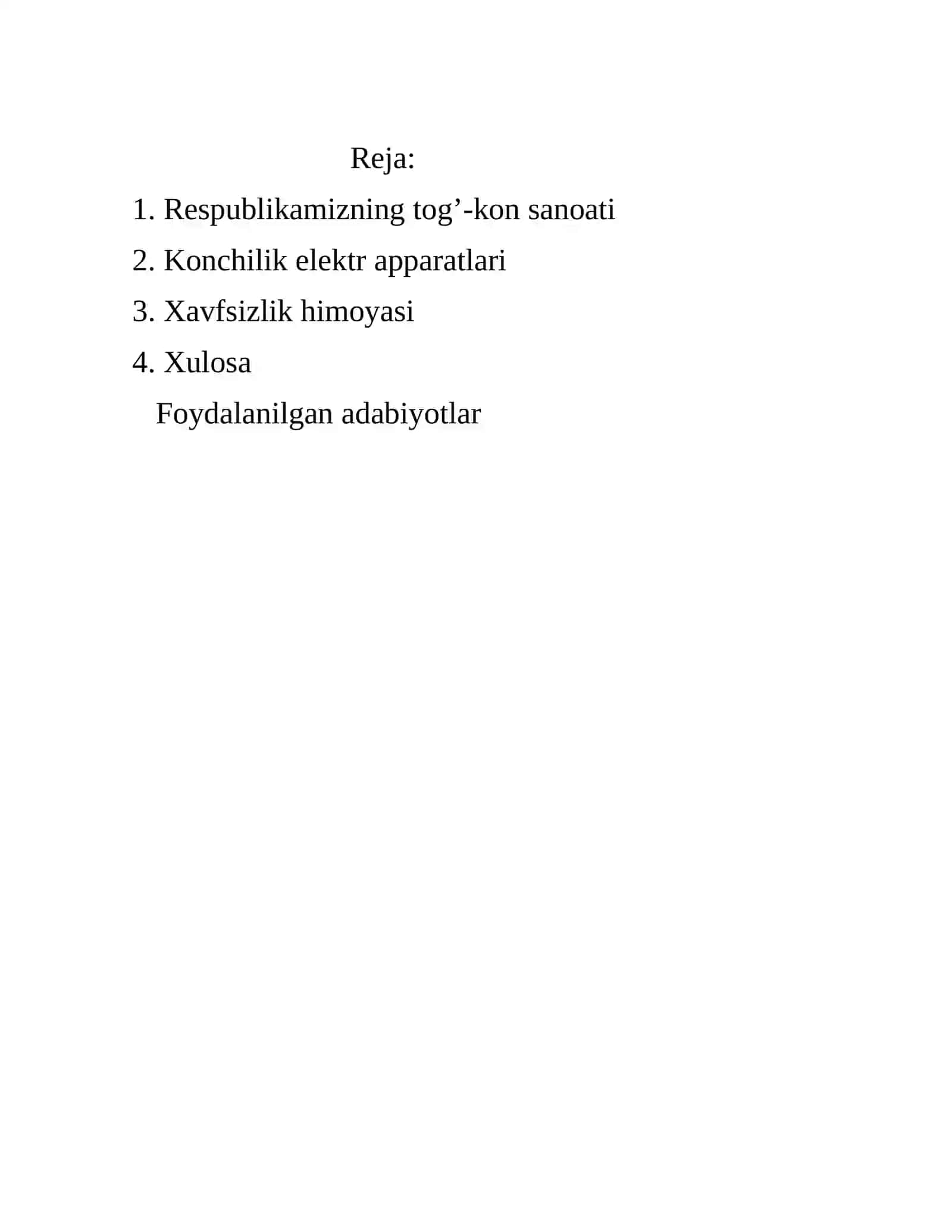 Respublikamiz konchilik korhonalarida qo’llanilayotgan elektr apparatlarining rivojlanish tendensiyalari 2