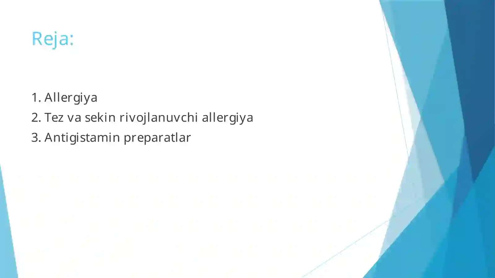Allergiyaga qarshi vositalar va ta'sir mexanizmi 2
