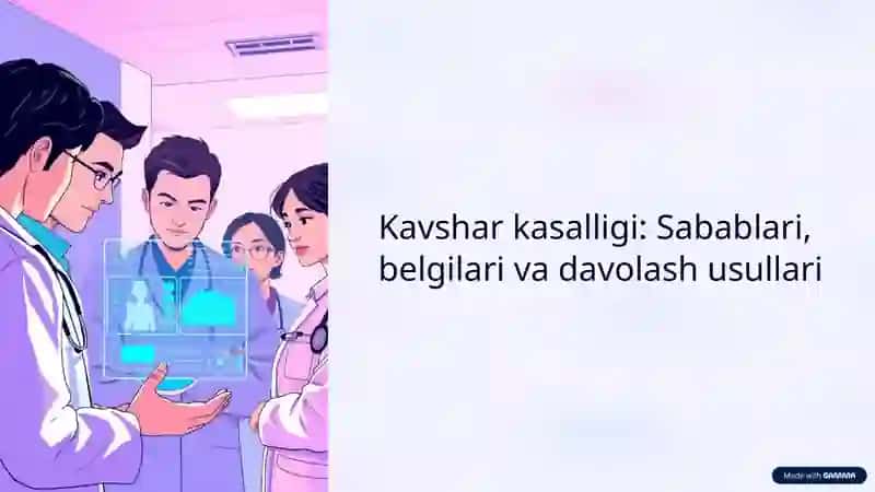 Kavshar kasalligi Davolashishiyo'nalishi 2
