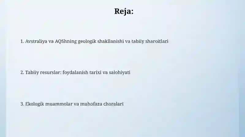 Avstraliya va AQShning shakllanishi 2