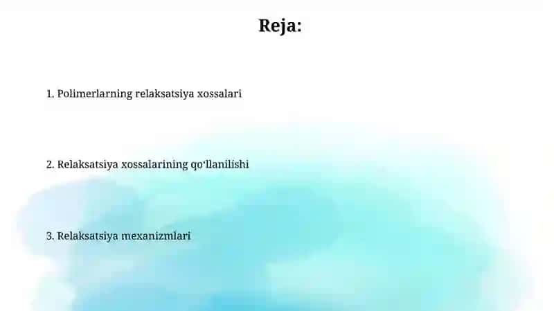 Viskoelastiklik va uning polimerlardagi namoyon bo'lishi 2