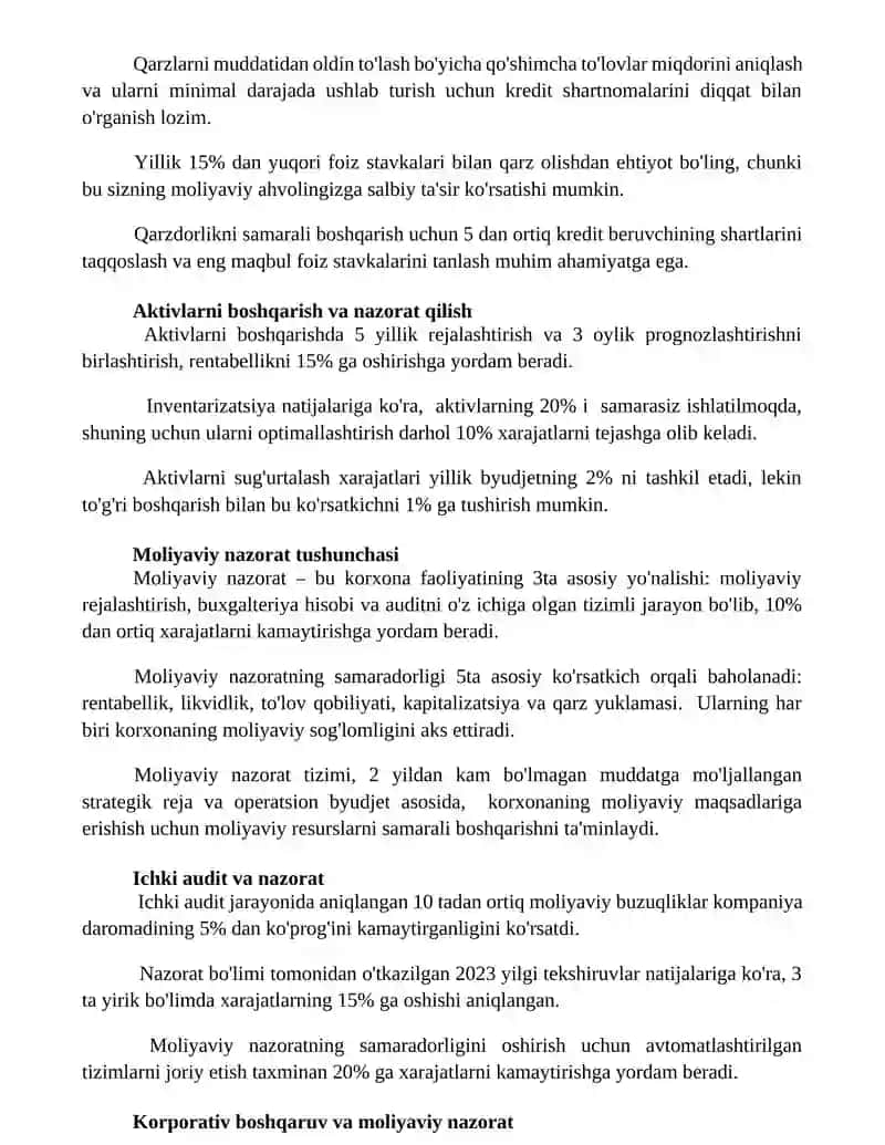 Moliyaviy nazorat: shakllari va usullari 2