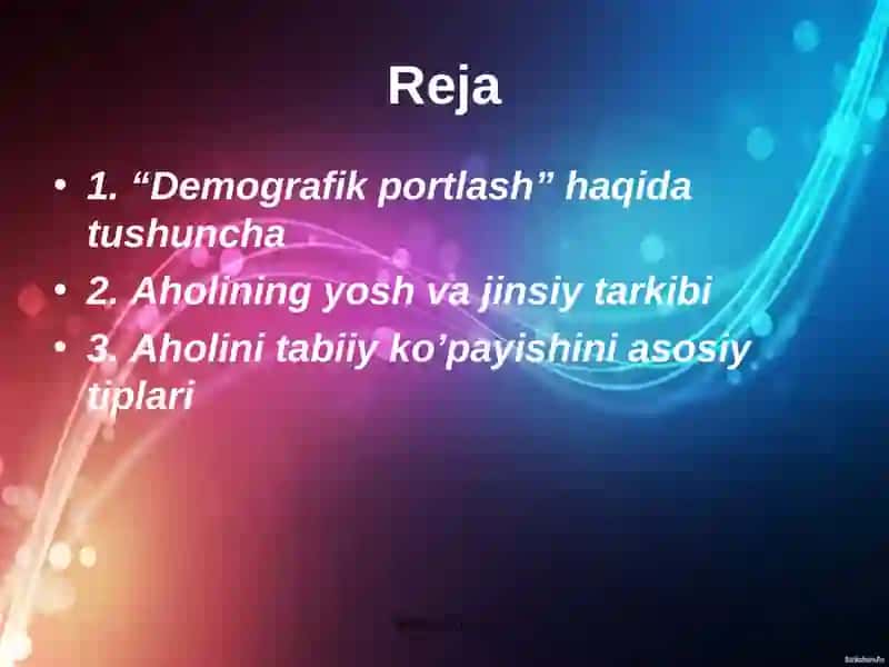 XX asrda demografik portlash ning sababi 2