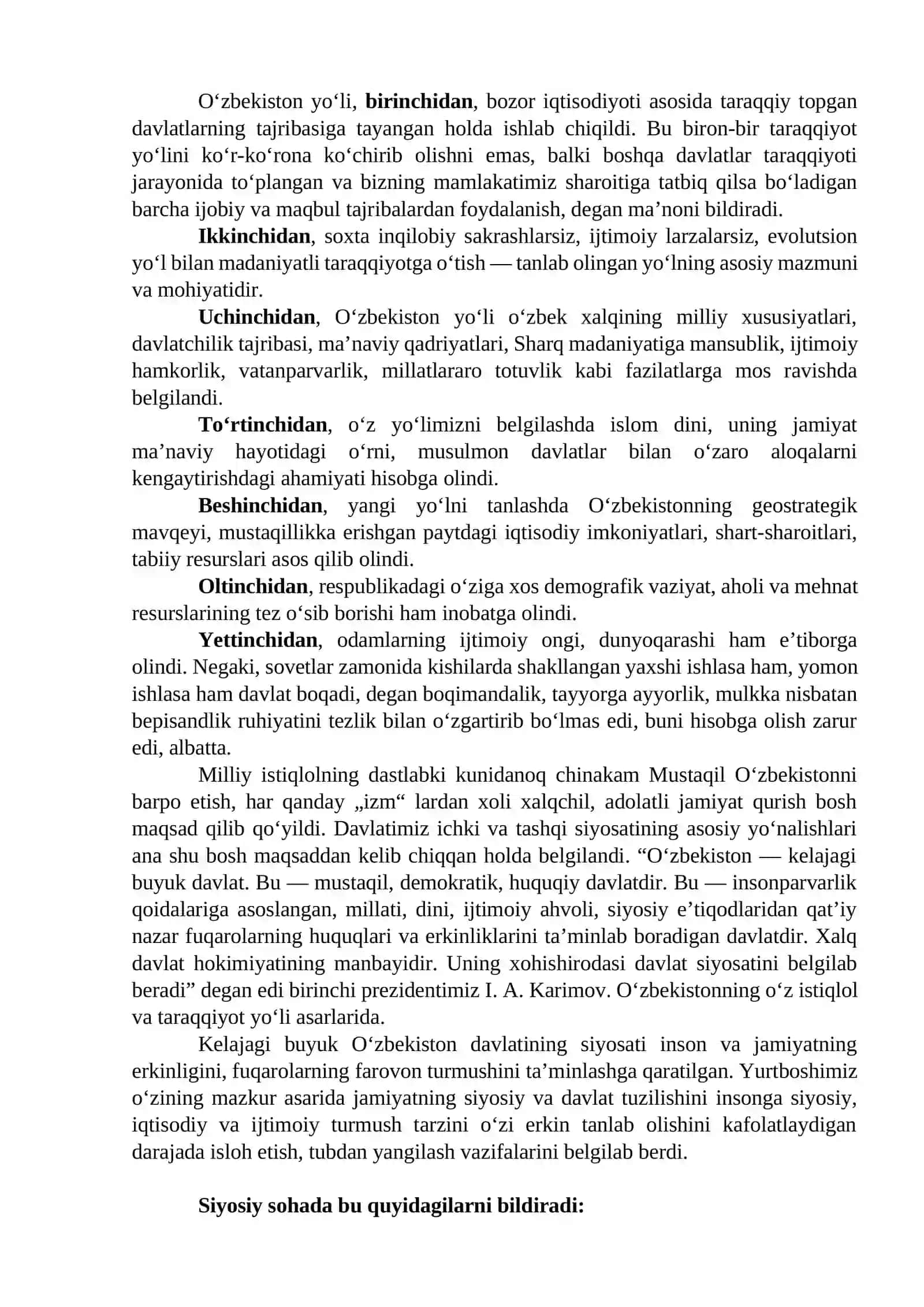 Mustaqillikning yaratilishi 2