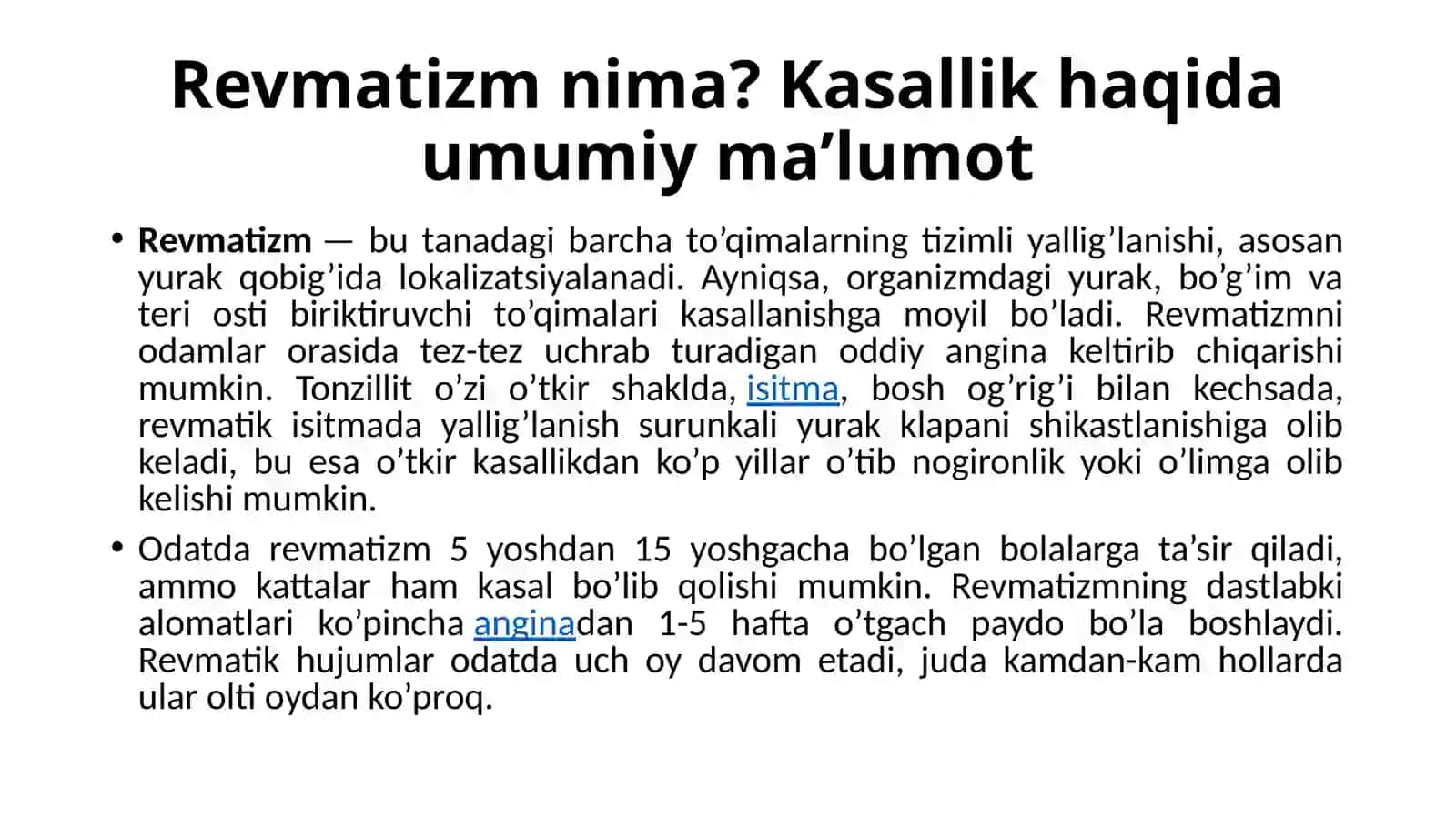 Revmatizm nima. Kasallik haqida umumiy ma’lumot 2