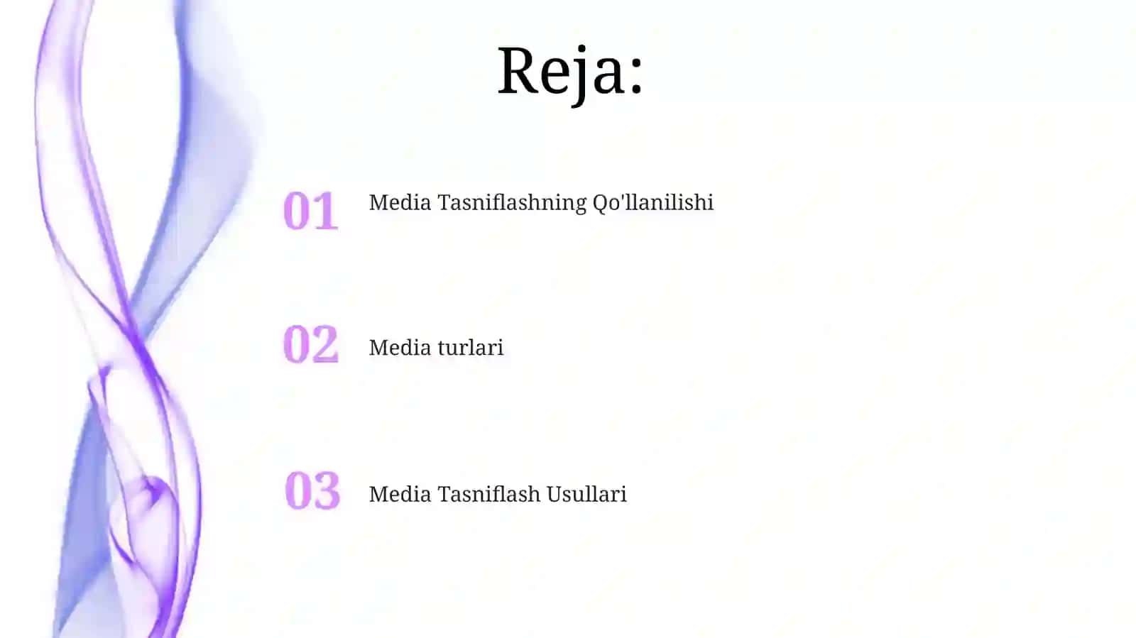 Media Tasniflashning Qo'llanilishi 2
