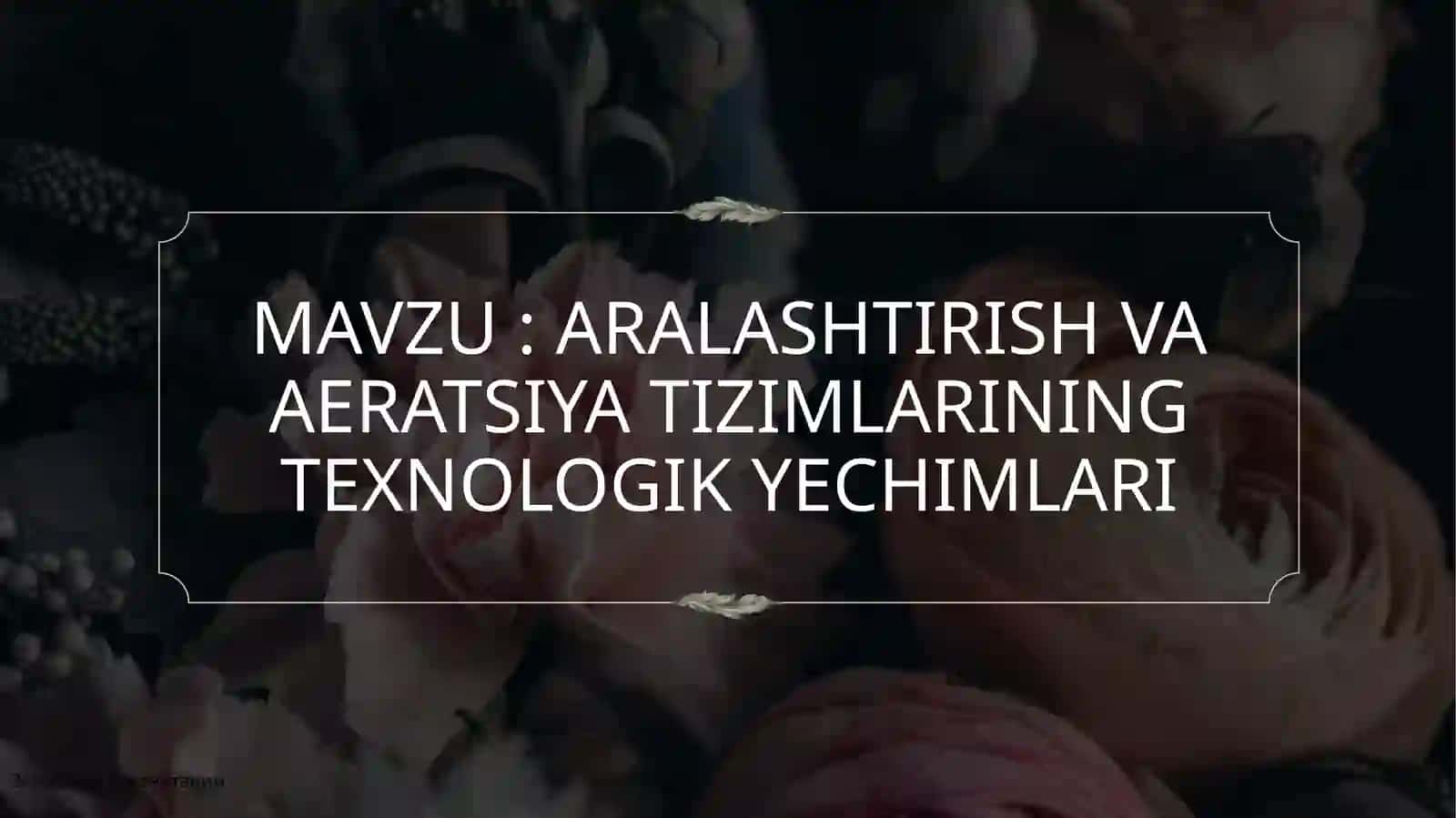 Aralashtirish va Aeratsiya Tizimlari 2
