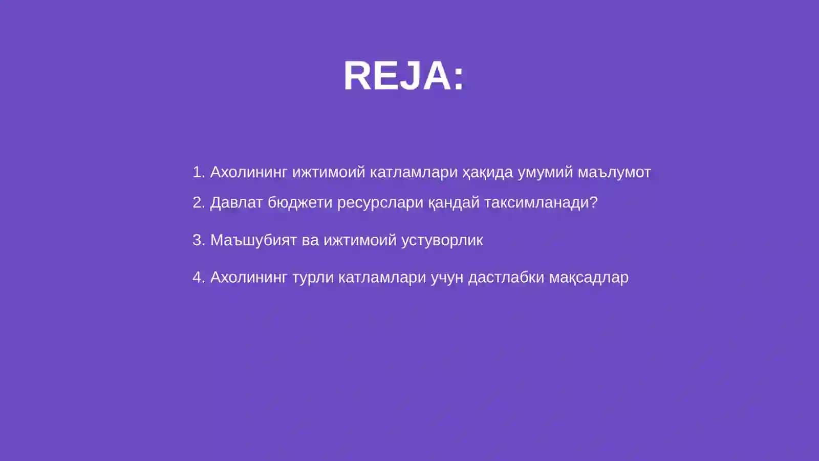 Ахолининг ижтимоий катлами ортасида Давлат бюджети ресурсларининг таксимланиши 2