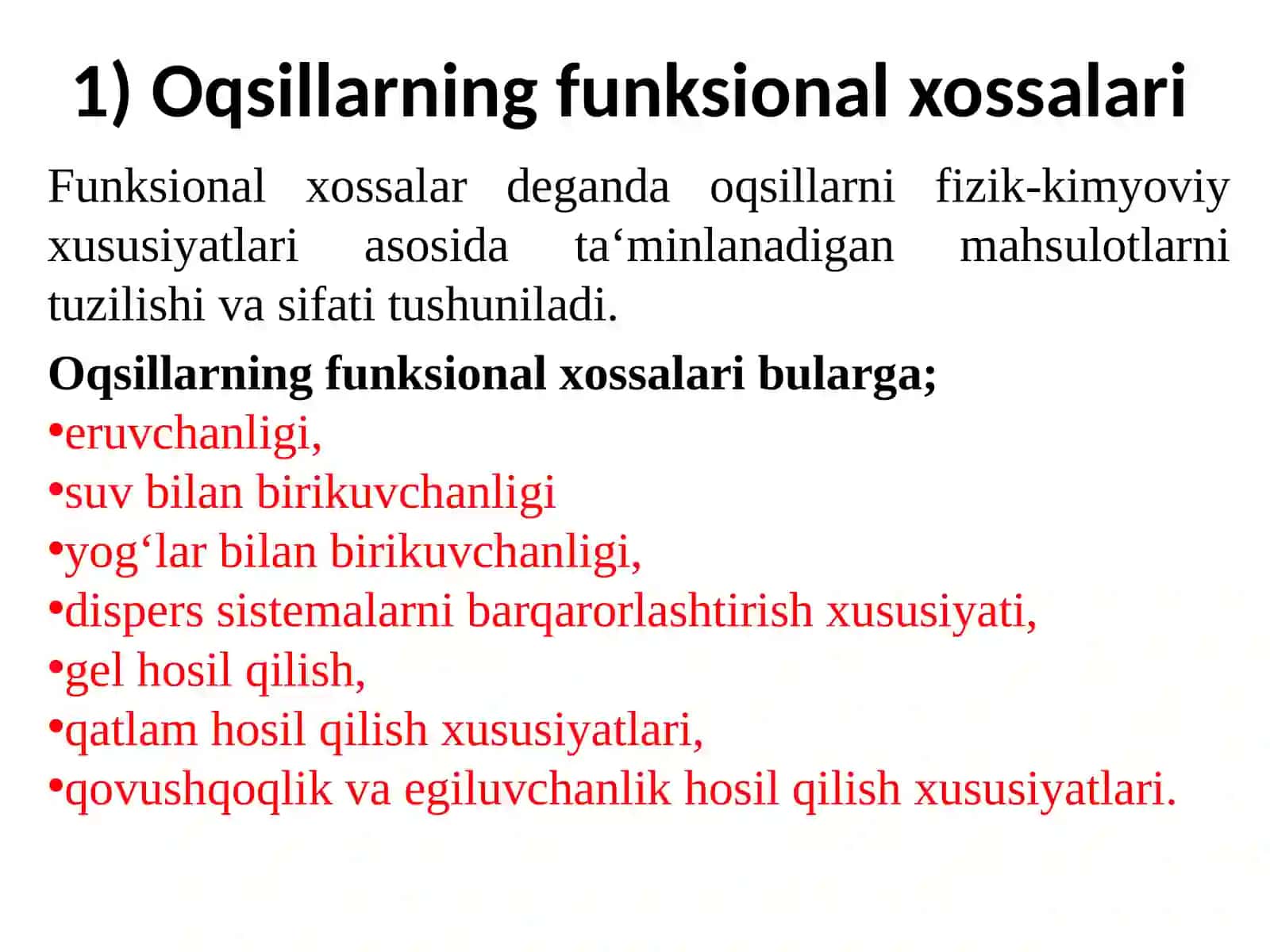 Oqsillarning oziq-ovqat sanoati uchun muhim bo‘lgan kimyoviy va fermentativ reaksiyalari 2