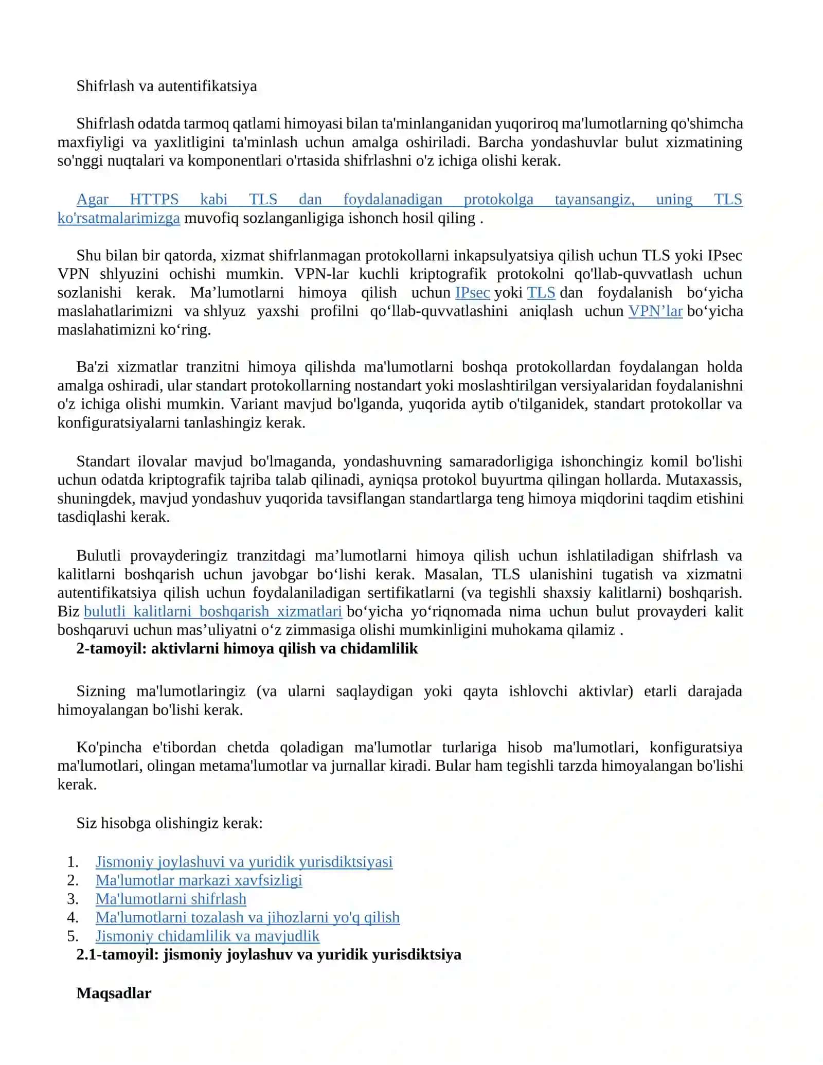 "Bulutli" xizmatlaring xavfsizlik tamoyillari va "Bulutli" hisoblash muhitida ma'lumotlarni shifrlash 2