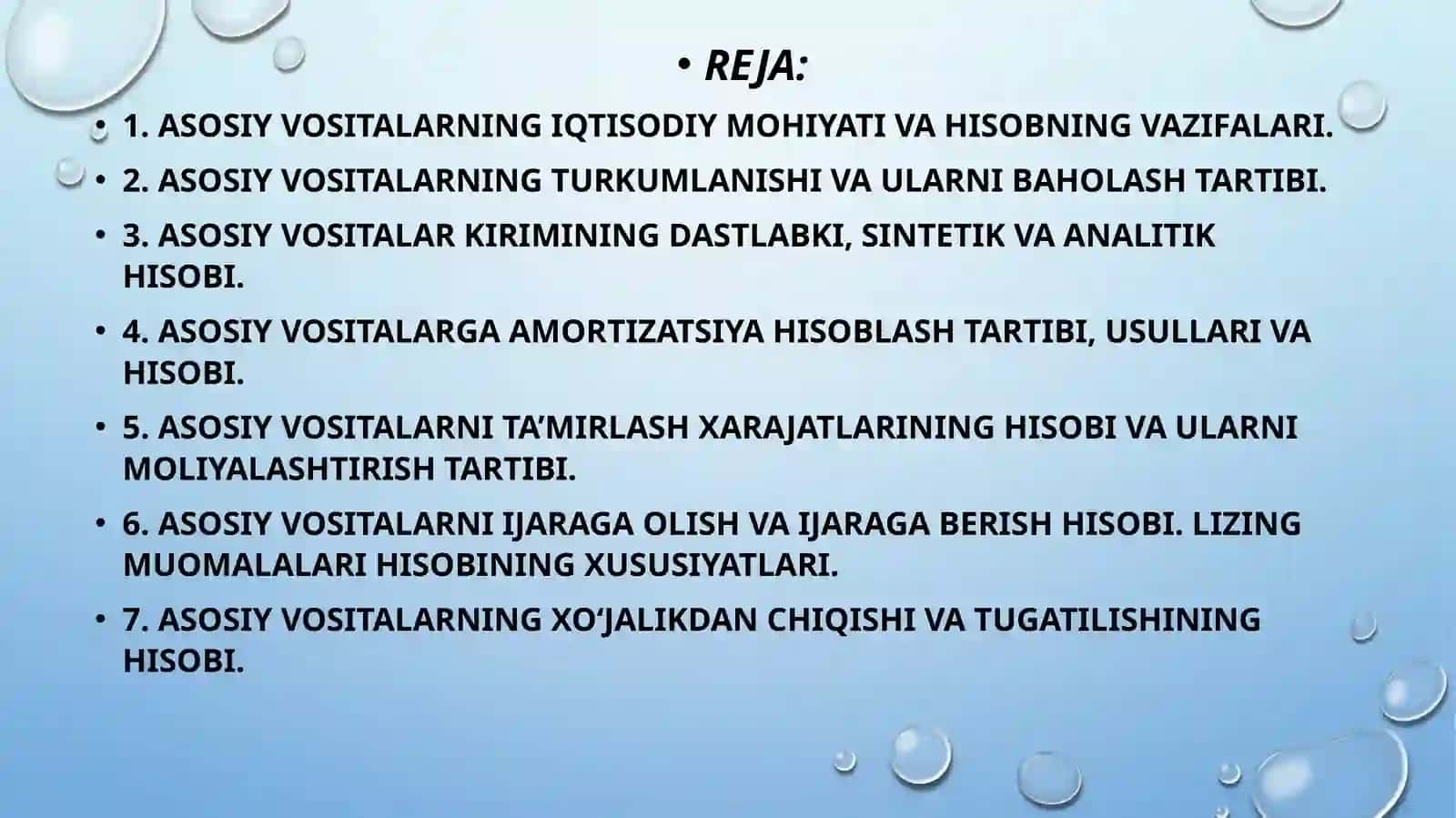 Asosiy vositalar hisobi 2