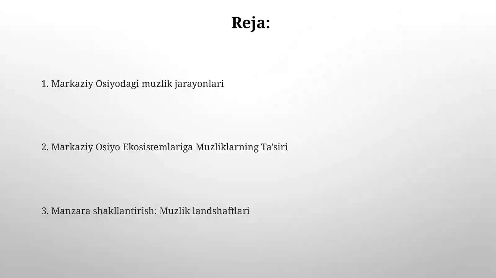 Muzlik jarayonlari va ularning o'rta osiyolandi 2