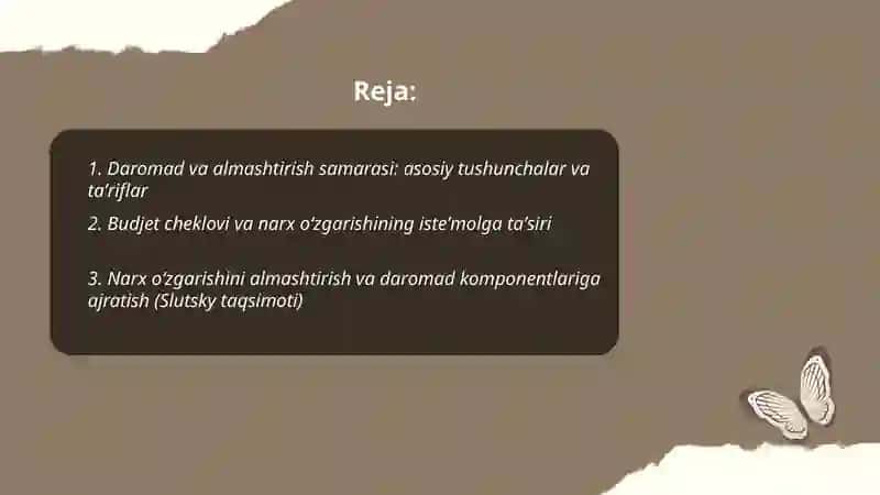 Daromad va almashtirish samarasi 2