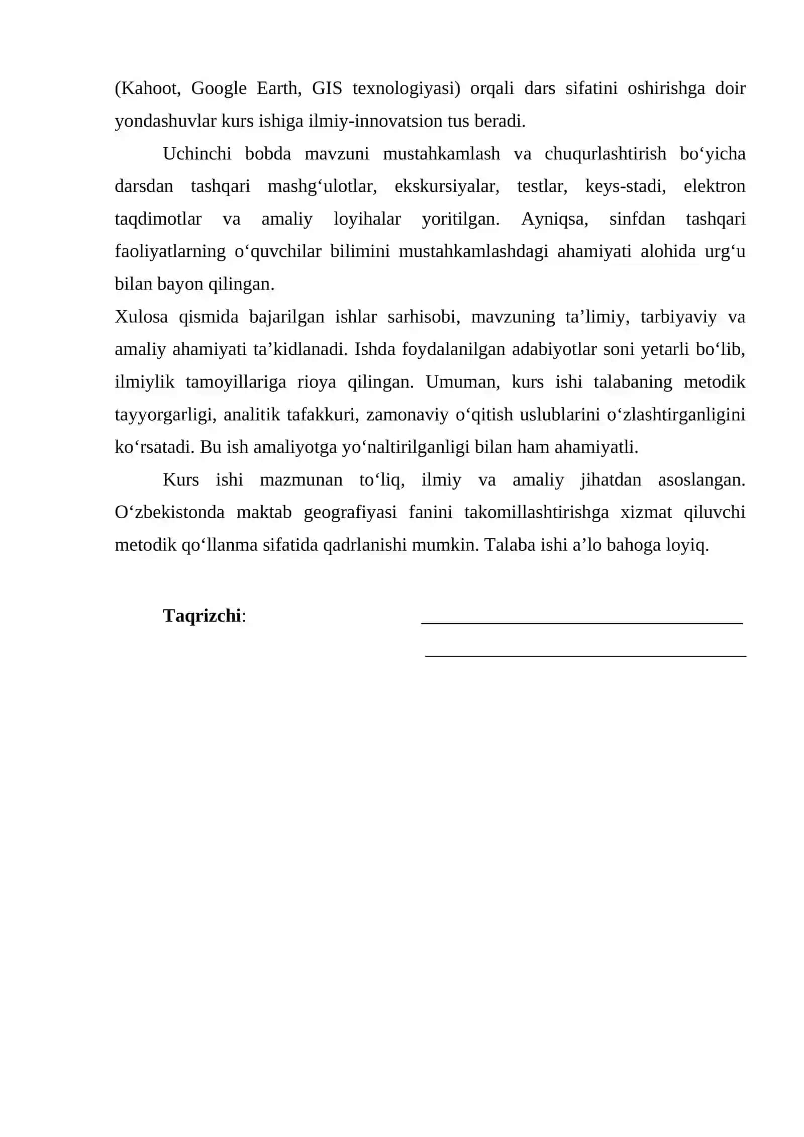 “O‘zbekiston geografiyasi” kursida “Aholi” mavzusini o‘rganish metodikasi” 2