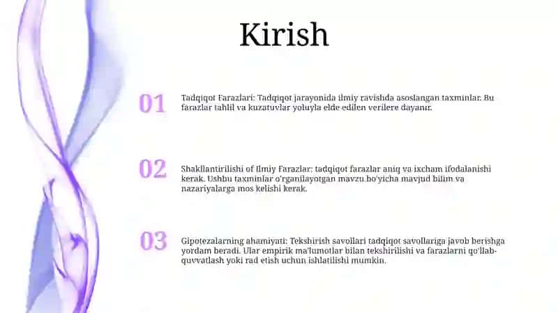 Tadqiqotda Ilmiy Farazlarning Shakllantirilishi 2