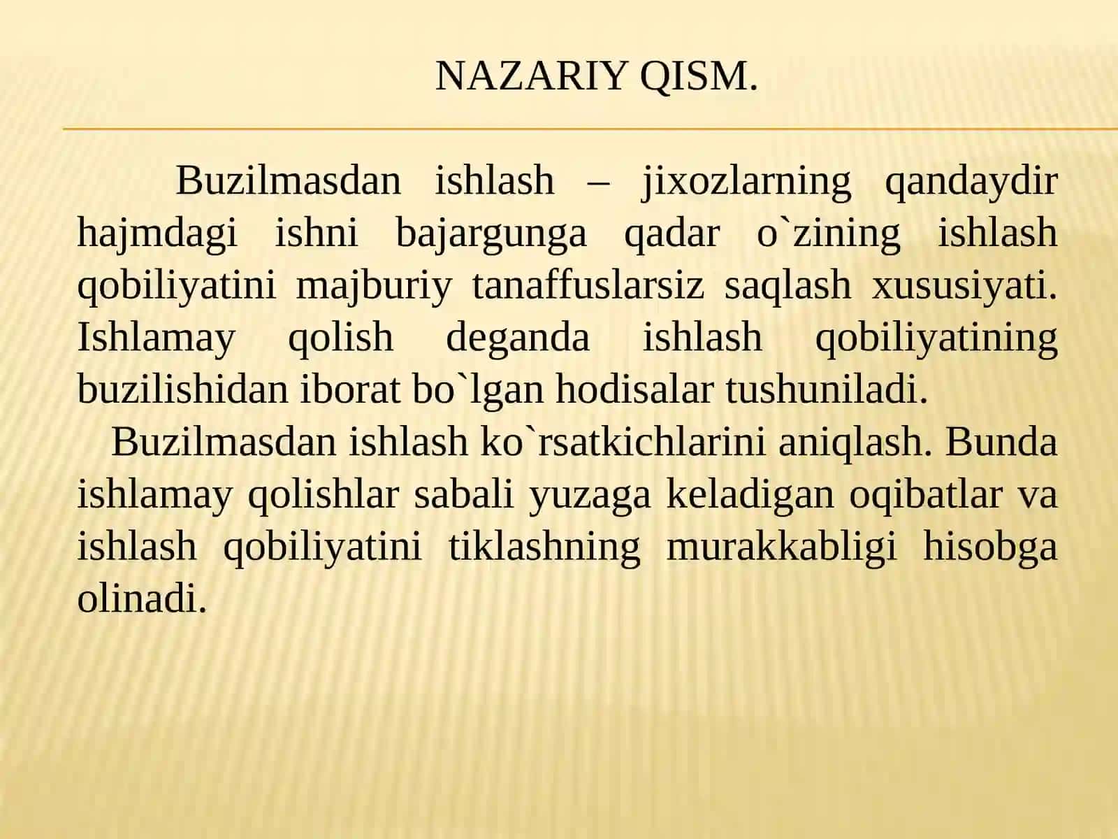 Jiхozlarning buzilmasdan ishlash ehtimolligini aniqlash 2