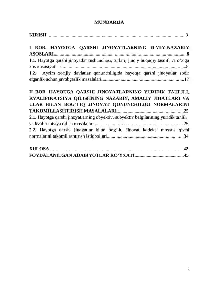 HAYOTGA QARSHI JINOYATLARDAGI OBJEKTIV BELGILARNING JINOYAT-HUQUQIY AHAMIYATI 2