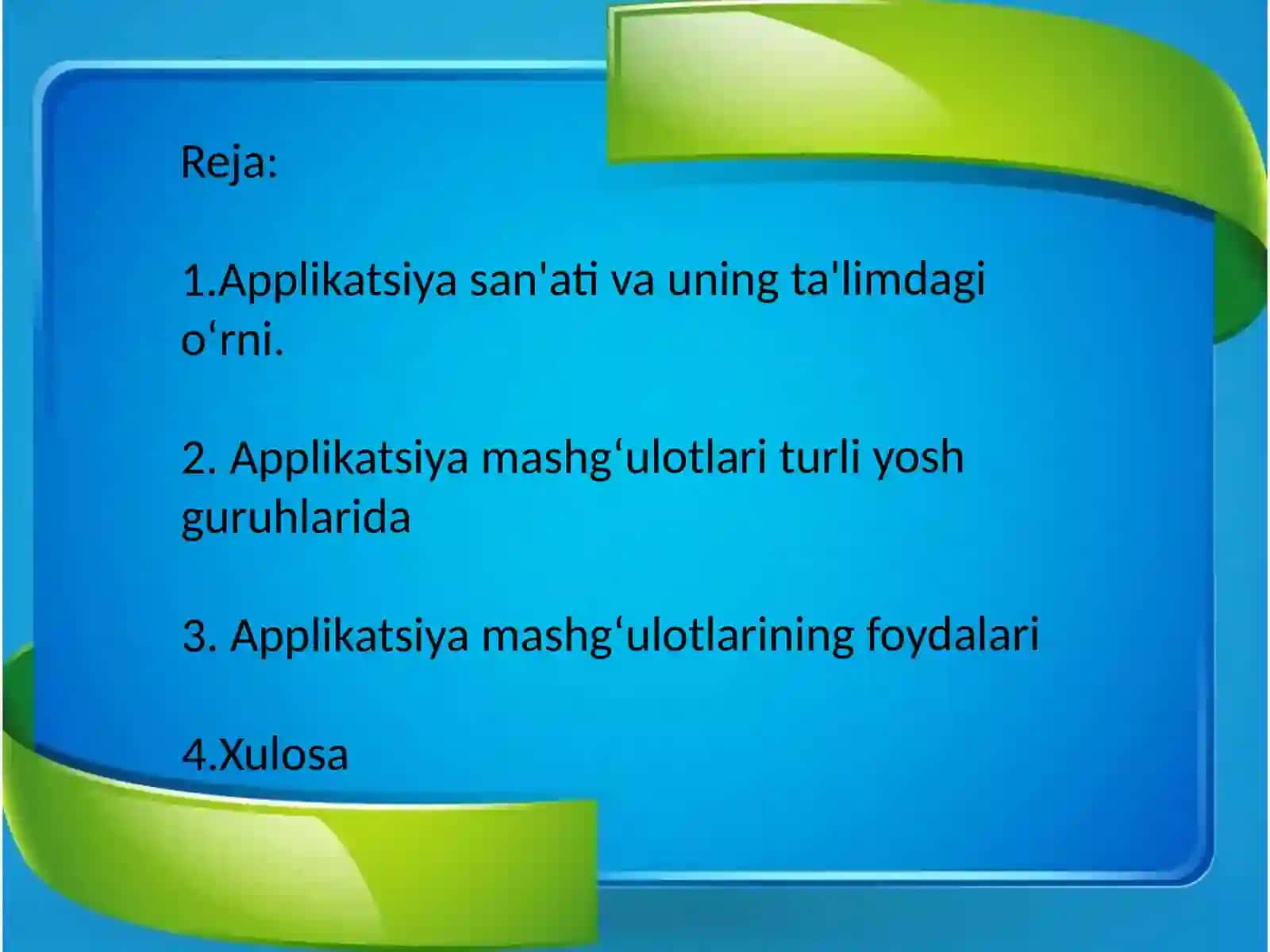 Applikatsiya mashg‘ulotlari 2