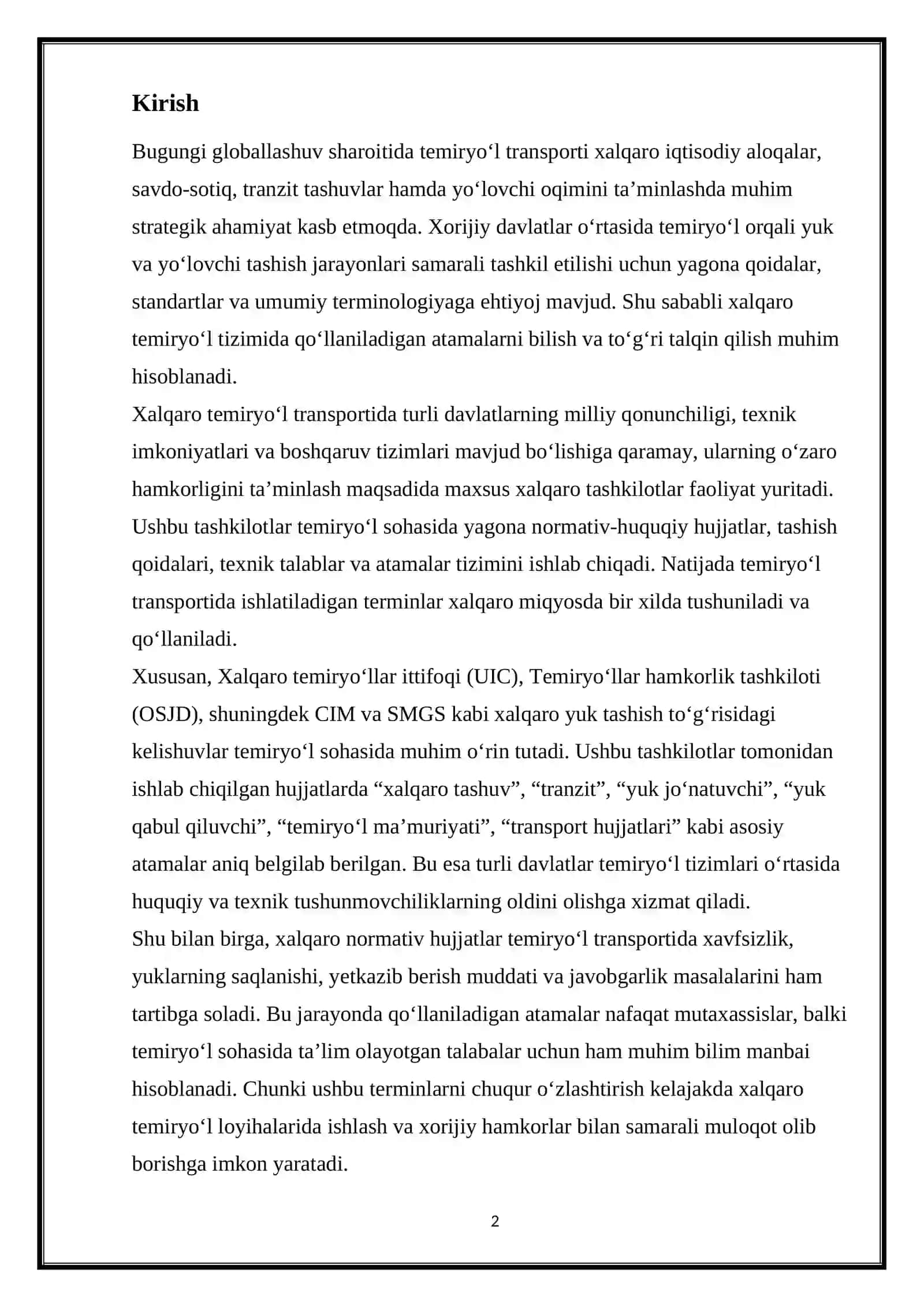 Xorijiy davlatlar temiryo‘l transportida ishlatiladigan asosiy atamalar 2