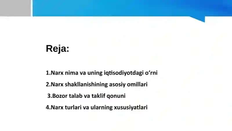Narxning mohiyati va shakllanish xususiyatlari 2