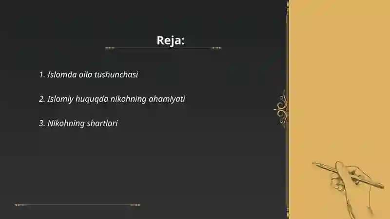 Islom huquqshunosligida oila, nikoh, taloq, idda, zihor tushunchalar 2