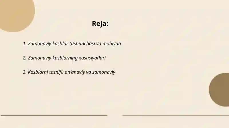 Zamonaviy kasblar haqida tushuncha 2