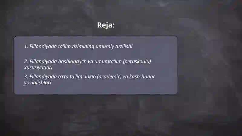 Fillandiyada taʼlim sohasi 2