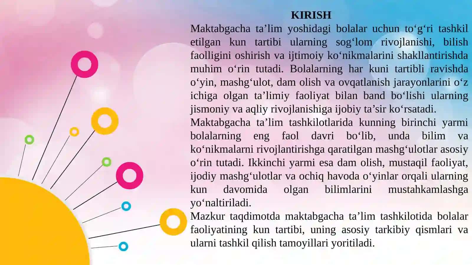 Kunning ikkinchi yarmida bolalar faoliyatini tashkil qilish 2