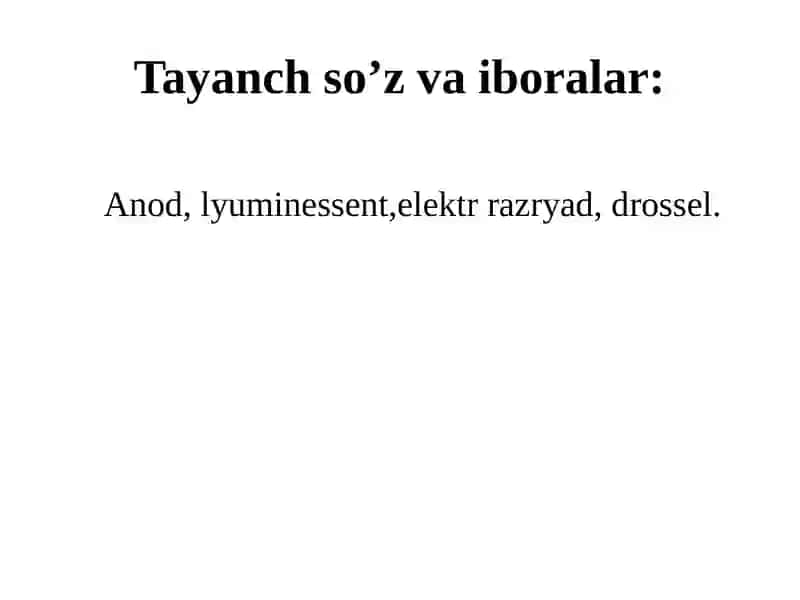 Optik nurlanishning gaz razryadlari manbalari 2