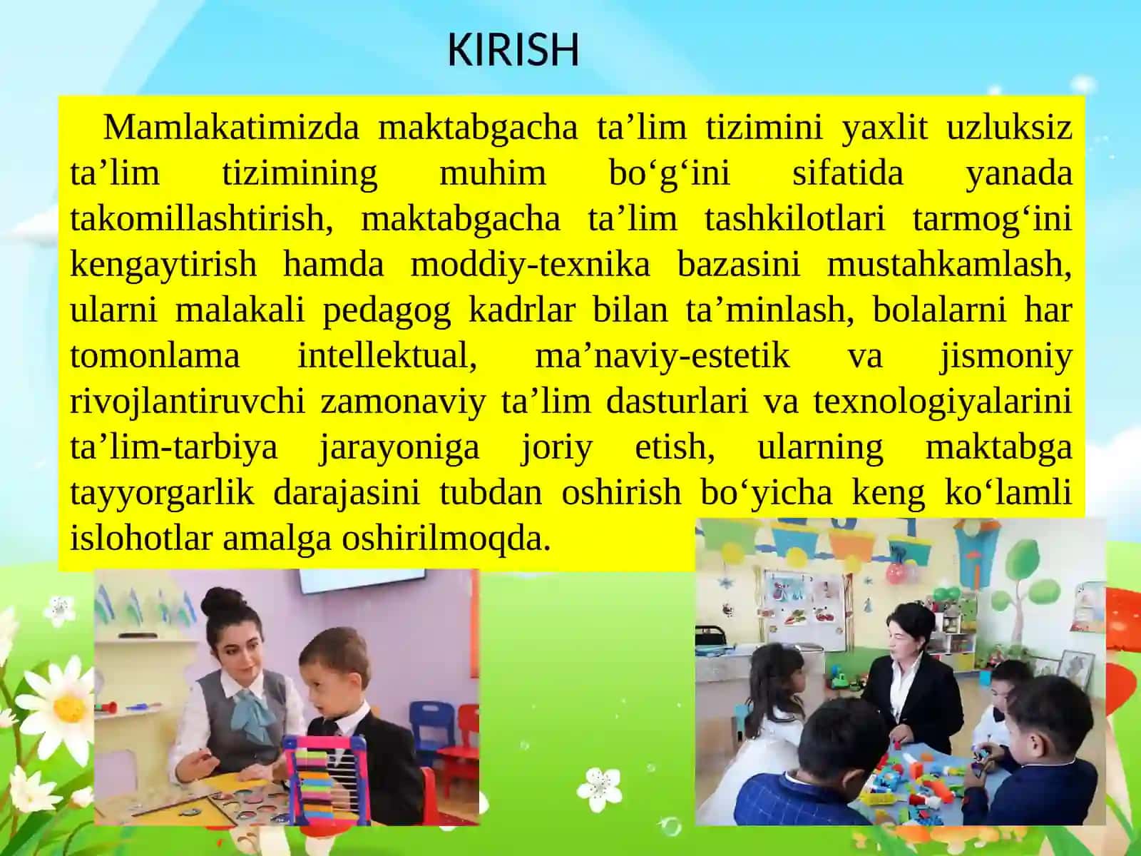 Maktabgacha bolalarni o'qitish metodlari 2