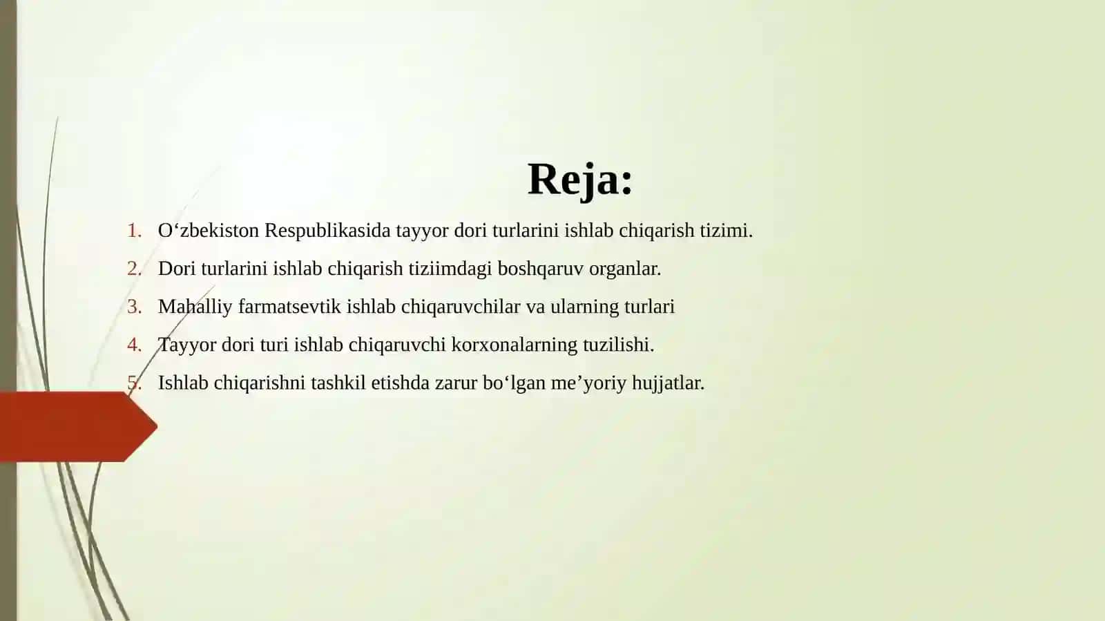 Dorilartexnologiyasi faniga kirish. Asosiy tushuncha va atamalar 2