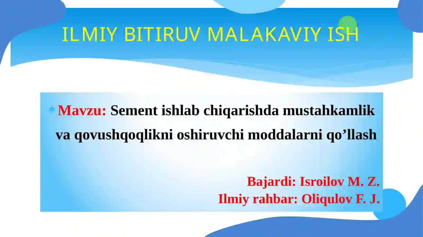 Sement ishlab chiqarishd amustahkamlik va qovushqoqlik 2