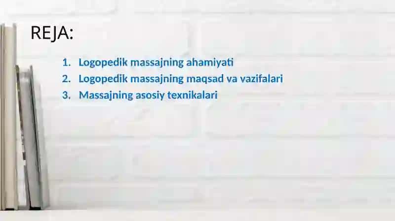Logopedik massajni o'tkazish texnologiyasi 2