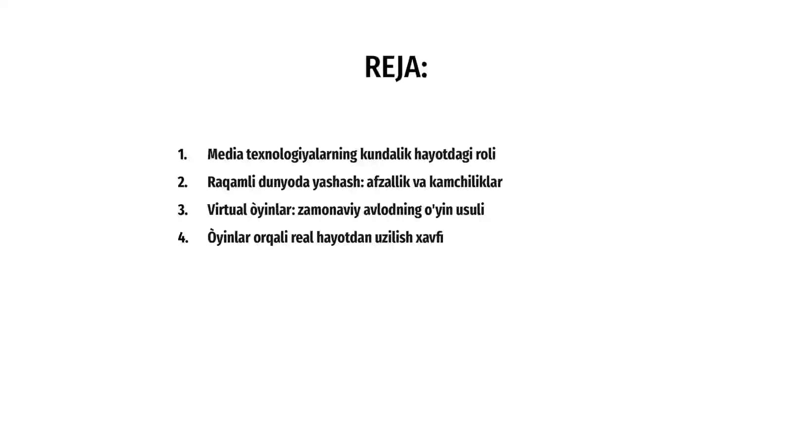 Media texnologiyalar kundalik hayotda. Virtual òyinlarining asorati 2