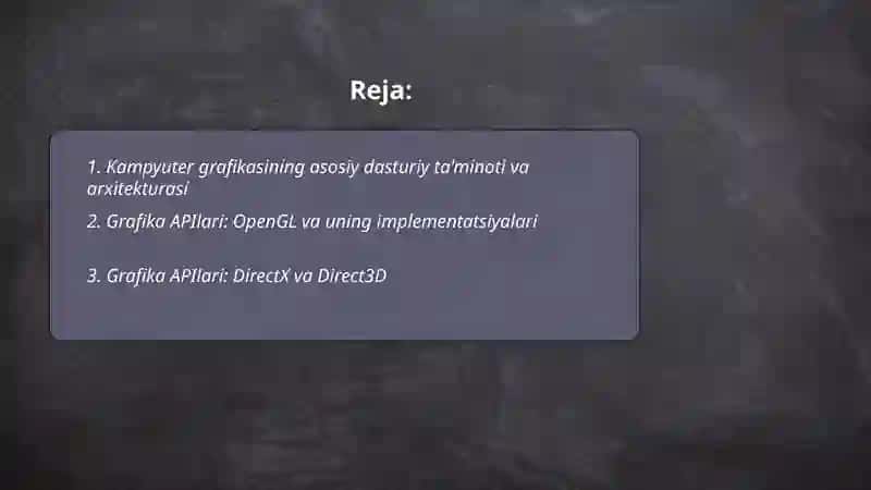 Kampyuter grafikasining dasturiy taminoti 2