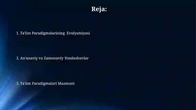 Ta'lim Paradigmalari Mazmuni 2