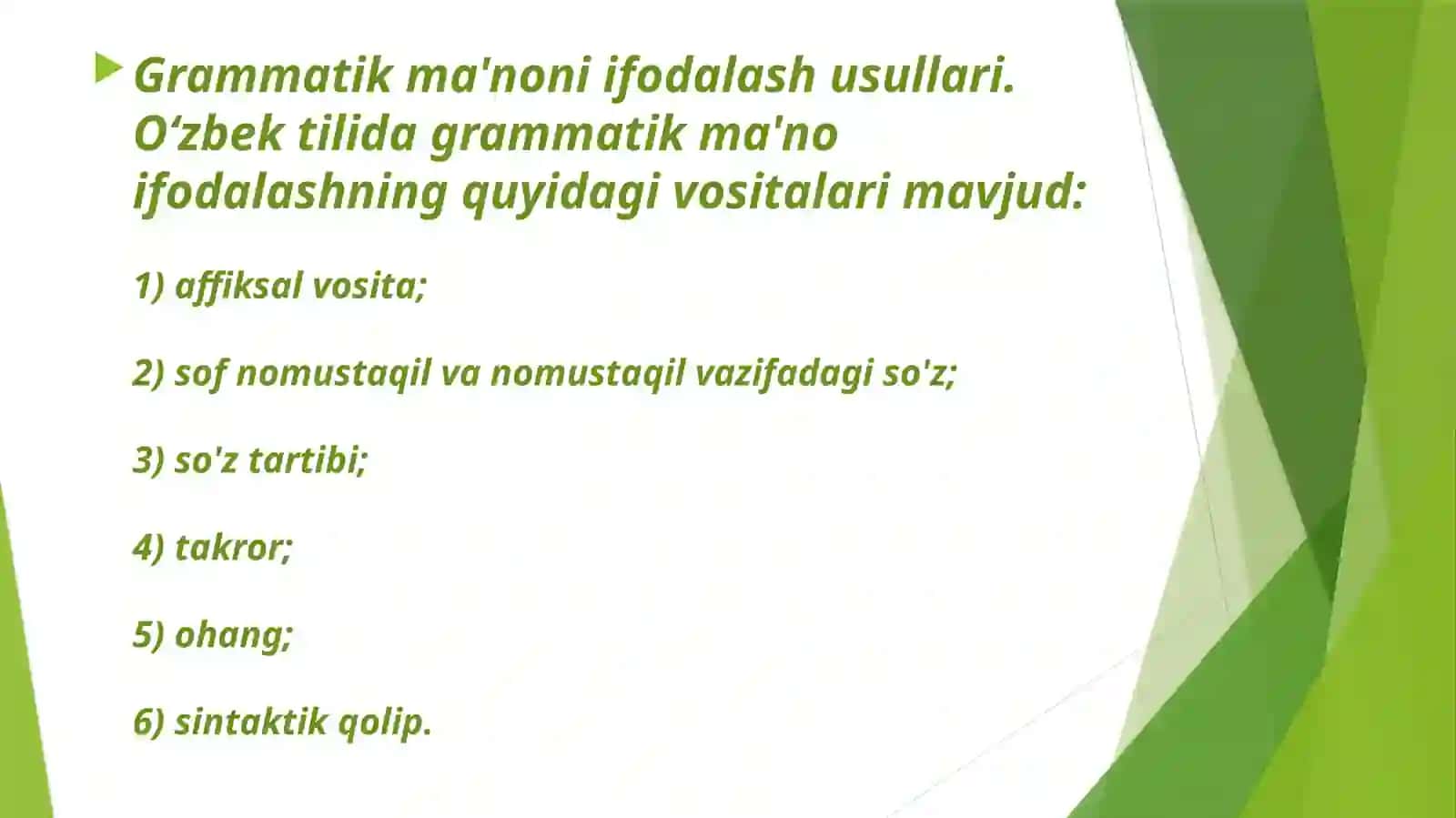 Grammatik shakl, grammatik ma’no, grammatik kategoriya 2