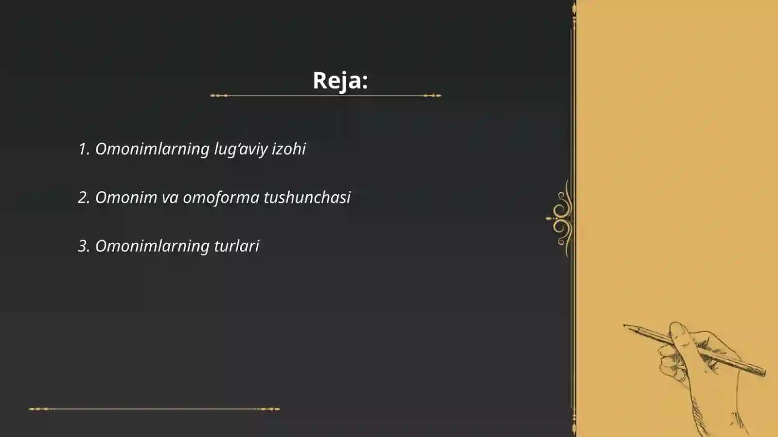 Omonimlar. Omoformalar. Omonimlarning yuzaga kelishi sabablari 2