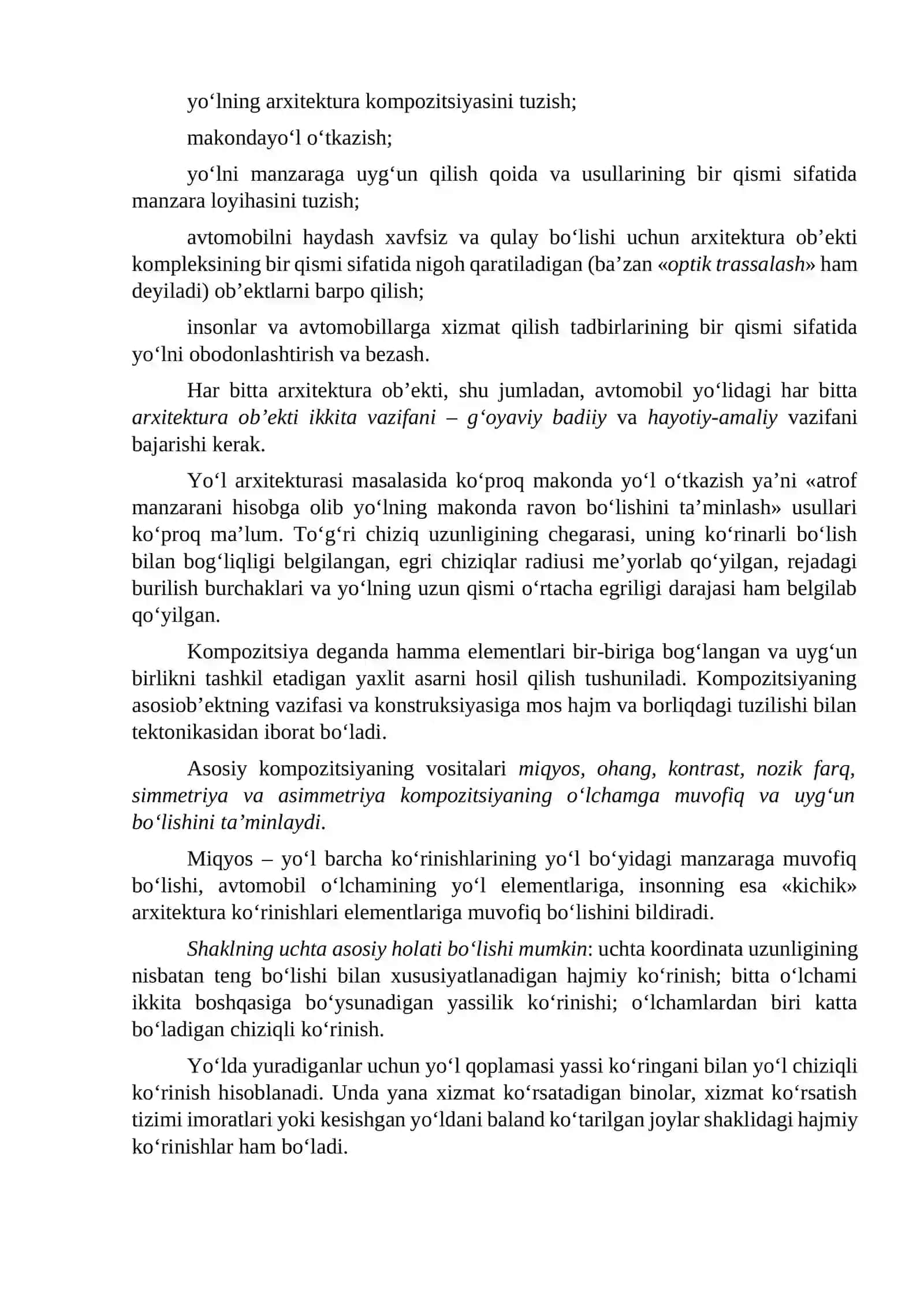 Harakatga xizmat ko’rsatishning turlari va muddatlari 2