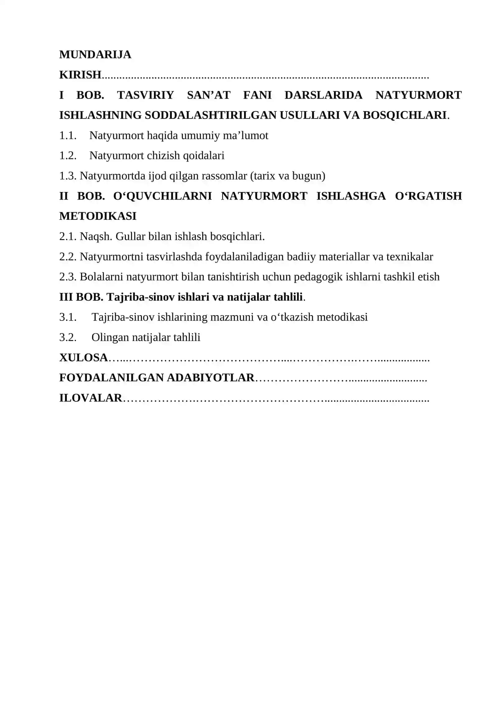 O‘QUVCHILARNI MAVZULI NATYURMORT ISHLASHGA O‘RGATISH METODIKASI 2