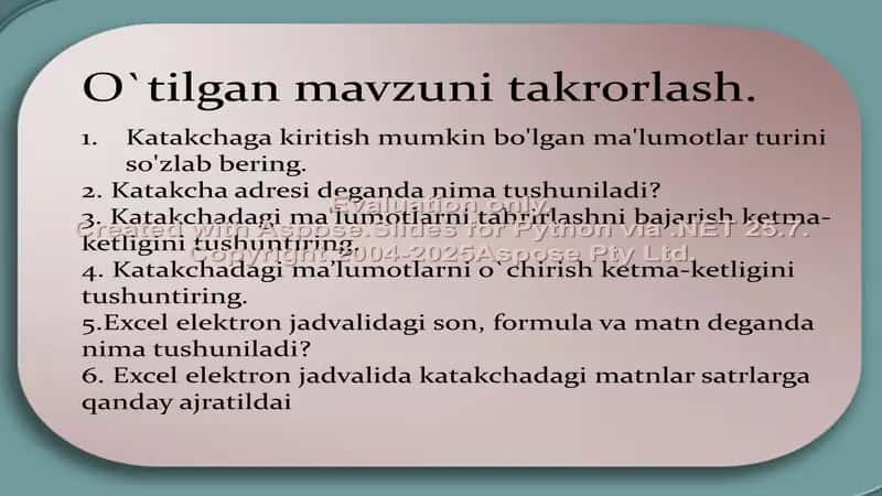 MS Excelda matematik amallar va funksiyalar 2