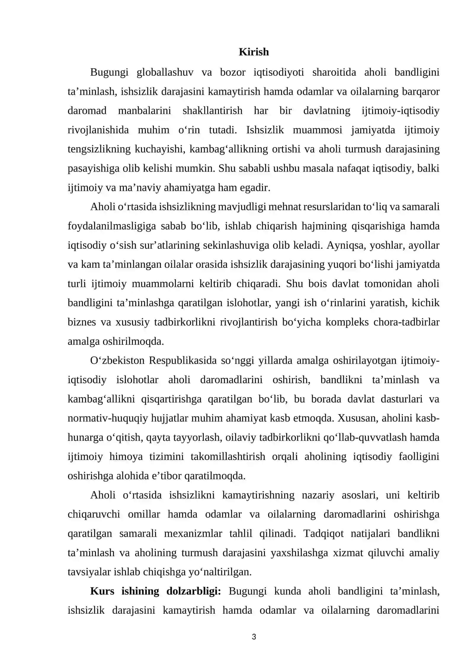 Aholi O'rtasida Ishsizlikni Kamaytirish, Odamlar va Oilalarning Daromadini Oshirish Yo'llari 2