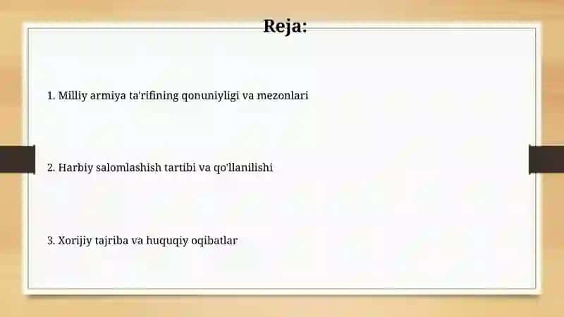 Milliy armiya ta'rifining qonuniyligi va mezonlari 2