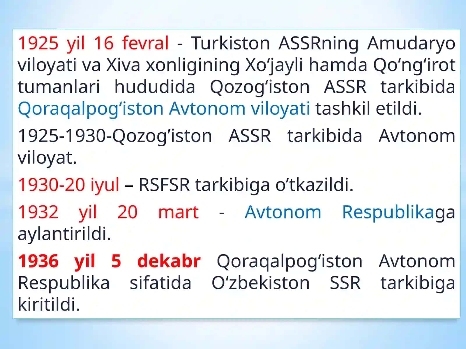 MUSTAQILLIK YILLARIDA QORAQALPOG‘ISTON RESPUBLIKASI 2