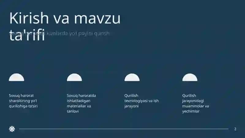Sovuq haroratli kunlarda yo‘l poyini qurish 2