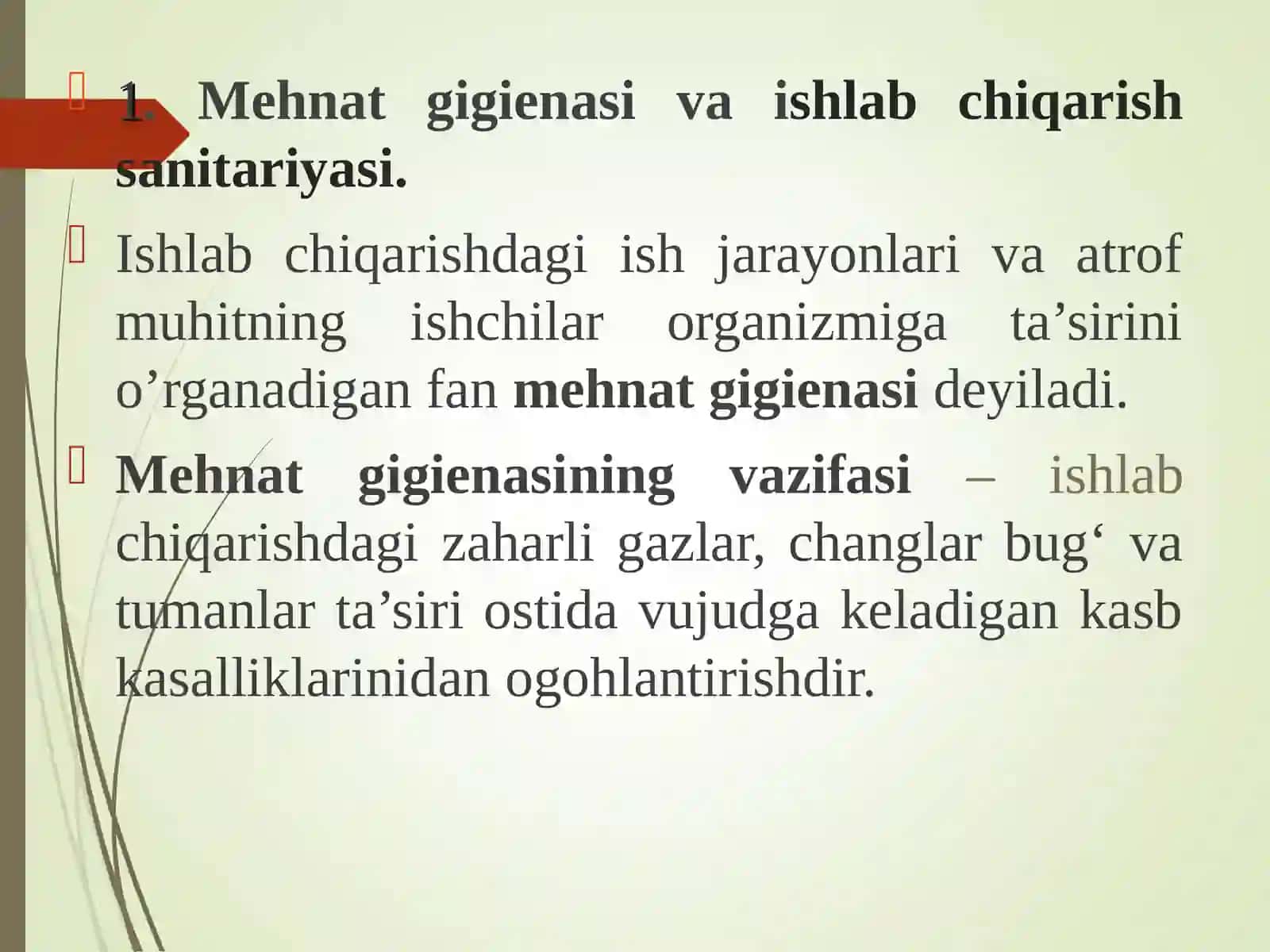 Ishlab chiqarishning sanitariyasi va gigienasimi yorlari 2
