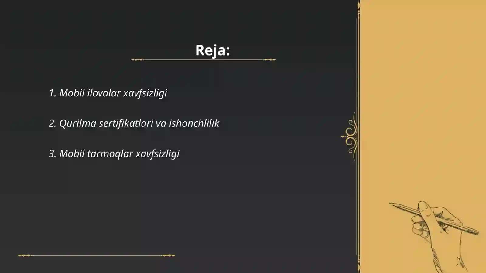 Mobil tizimlar xavfsizligi 2