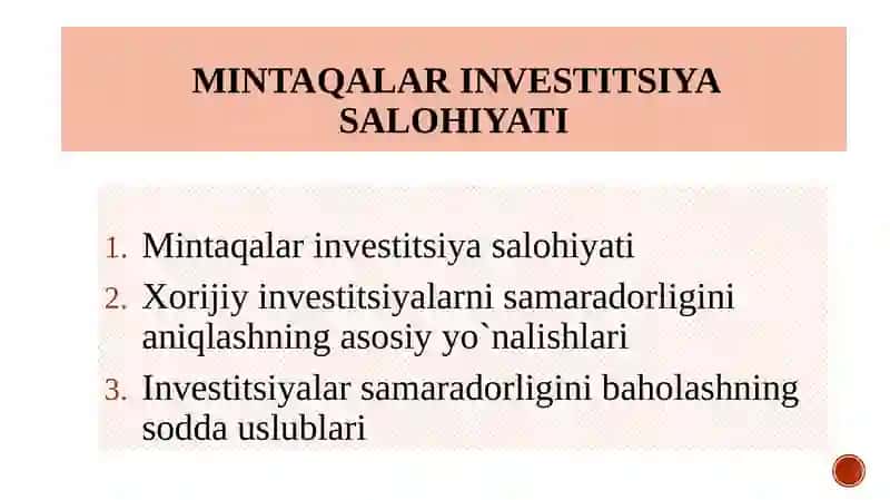 Mintaqalar investitsiya salohiyati 2